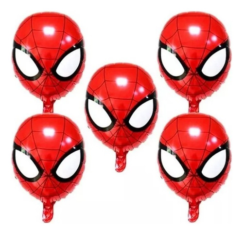 Globos Cara Hombre Araña 45cm X5u Spiderman