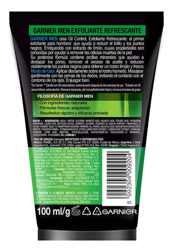 Imagen 3 de 6 de Exfoliante Matificante Garnier Men Oil Control 100ml