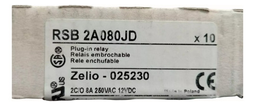 Relé Enchufable Rsb2a080jd 2c/o 8a 250vac 12vdc