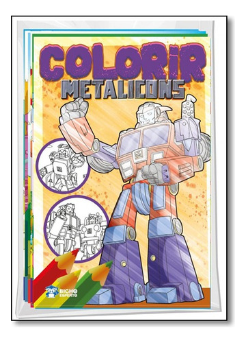 Solapa  Media De Colorir C/ 08 Livros:  Colorir Diversos, De Eduardo Starke. Editora Bicho Esperto Em Português