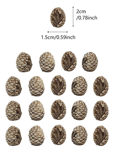20 Piezas De Piedras Decorativas De Resina, Huevos De Mini