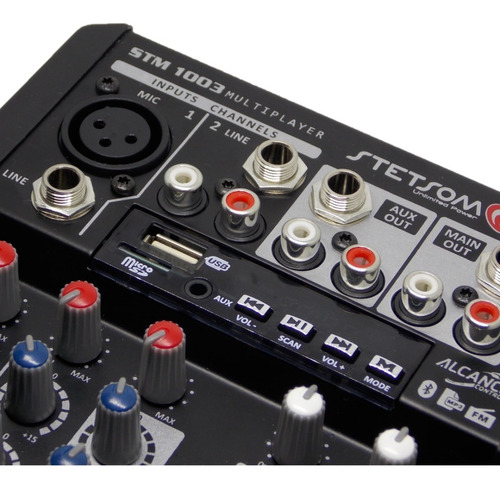 Imagem 4 de 8 de Mesa De Som Automotivo Stm1003 12v Multiplayer 3 Canais