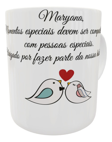 Caneca Lembrancinha De Casamento Com Nome Personalizado