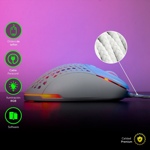 Imagen 9 de 9 de Mouse gamer de juego VSG Aquila Air blanco mate