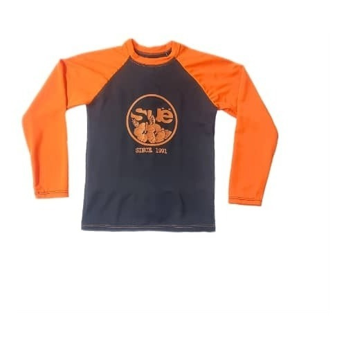 Camisa De Agua Infantil Swimming Kids Naranja Y Negro