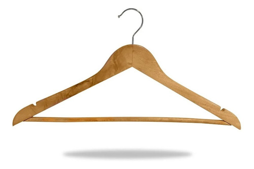 Pack De 6 Perchas De Madera Lustradas Barnizadas Premium