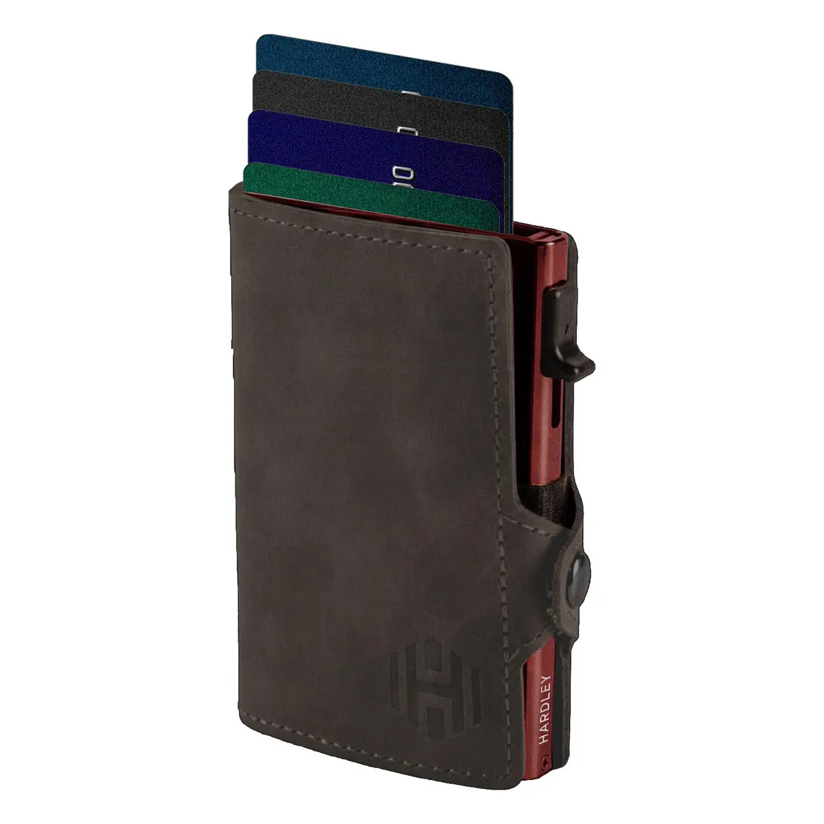 Billetera Hombre Hardley Protección Rfid Tarjetero Antirrobo - Dark Brown