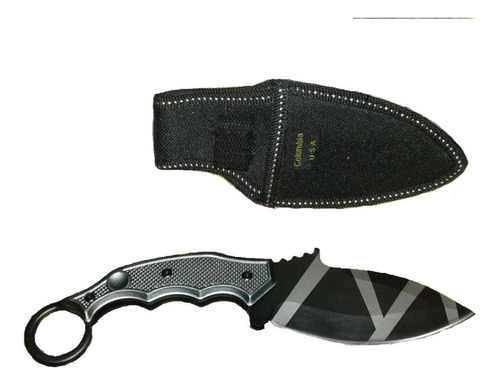 Cuchillo Karambit Robusto Negro Esmaltado Puñal Desollador