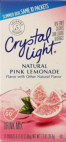 Crystal Light On The Go Pink Limonada, 10 En Paquetes Cajas 