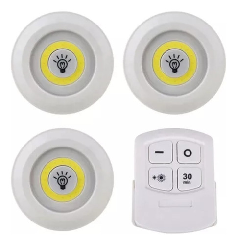 Luces Led Inalambricas X3 Regulables Control Tecno Mat