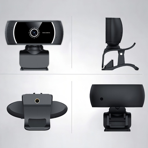 Webcam Camara Web Microfono 720p Hd Usb Plug Play Color Negro