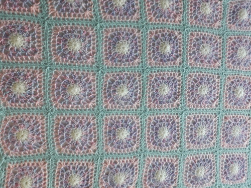 Manta Artesanal Tejida A Mano Crochet Verde Model 69 Liquido
