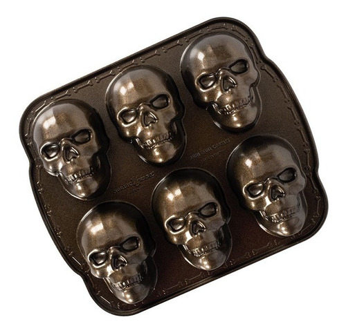 Molde Tortas Mini Calaveras Halloween Nordic Ware® Color Marrón