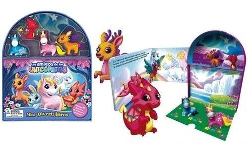 Mini Divertilibros Unicornios + 4 Juguetes Escenario Niños