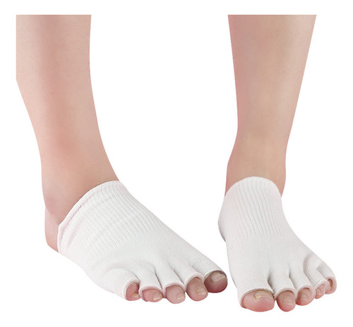 Calcetines De Spa De Gel Hidratante De 5 Dedos Blancos Para