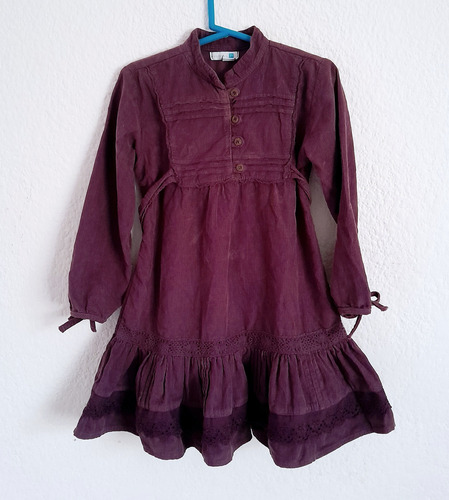 Vestido Talle 4 De Zara Violeta De Pana Fina, Cataleya (Usado)