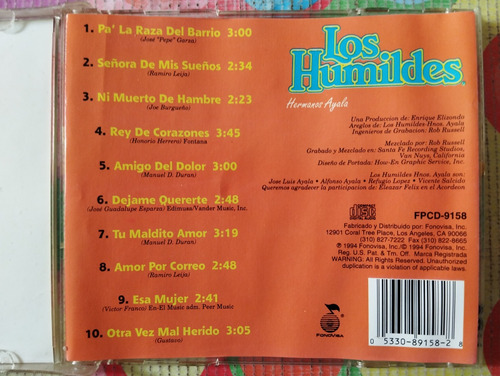 Los Humildes Cd Pa' La Raza Del Barrio V (Usado)