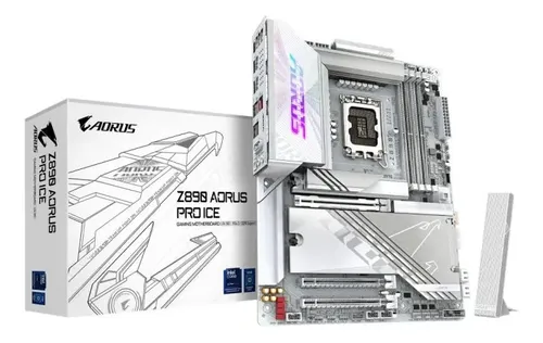 Placa Mãe Aorus Pro Ice Wifi 7 Lga1851 4xddr5 Z890 Atx Cor Branco