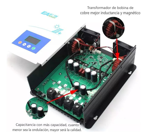 Mppt 100a Max Pv 12-48v Controlador De Carga Solar Con Lcd Blanco