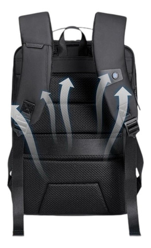 Mochila Notebook Resistente À Água 15,6 Slim Cor Preto Lisa