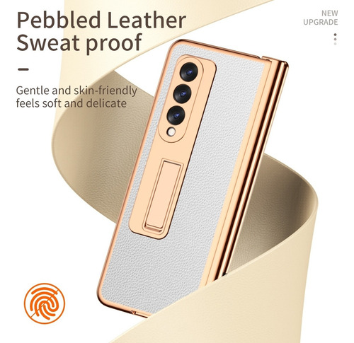 Compatible Carcasa Con Bisagras De Pu Con Textura De Litchi For Samsun