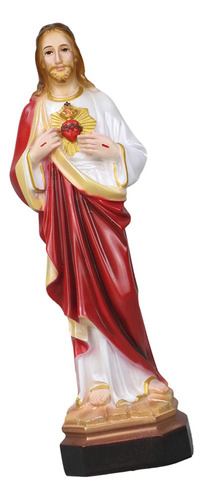 Figura De Resina De Jesús, Figura Del Sagrado Corazón De