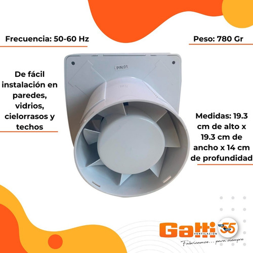 Imagen 6 de 8 de Extractor De Aire Baño/cocina 6 (15 Cm) Negro C/ Timer
