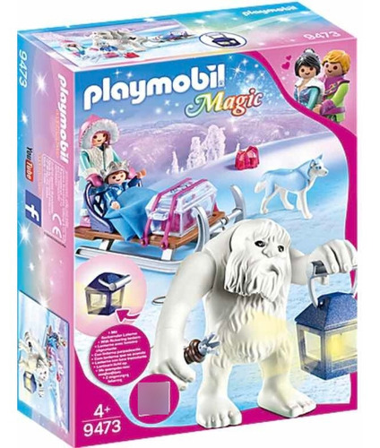 Playmobil Magic 9473, Hombre De Las Nieves/yeti Con Trineo!!