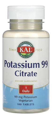 Kal Citrato De Potasio 99 99 Mg 100 Tabletas Sabor Sin Sabor