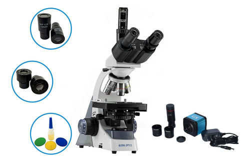 Microscópio Trinocular 1600x C/ Câmera 14mp Hdmi Usb