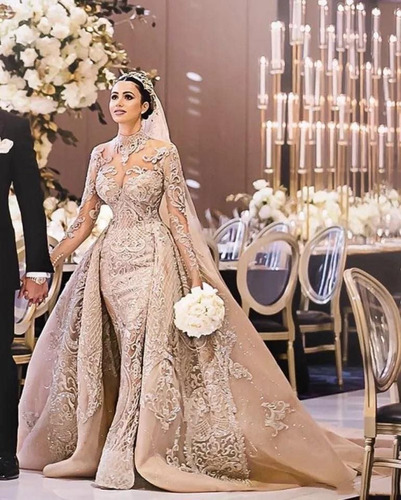 Vestido De Novia Tendencia De Moda Trompeta Hecho A Mano.