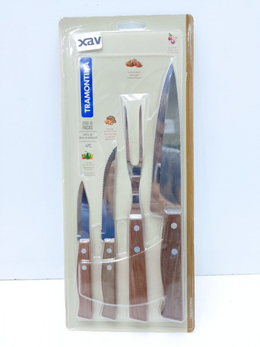 3 Cuchillo Carne 1 Trinche Parrilla Tramontina X. 9063 Xavi