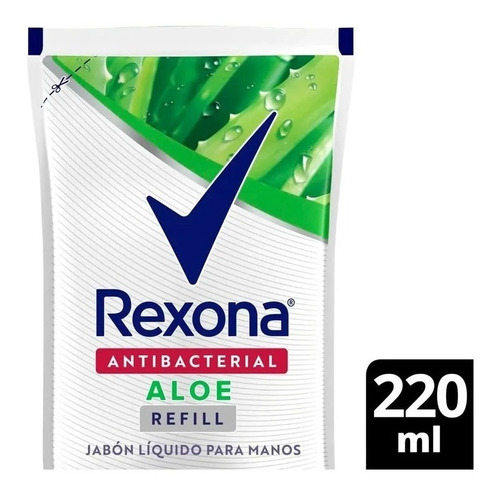 Jabon Liquido Antibacterial Rexona Aloe Refill X 220 Ml