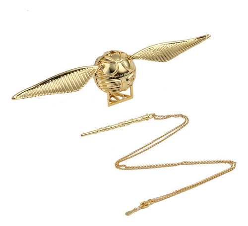 Harry Potter Gold Flying Thief Collar De Alas Giratorias