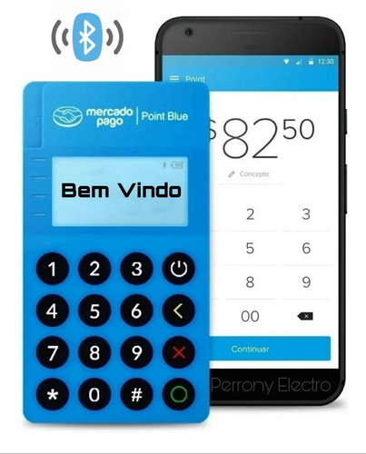 10 Point Mini Blue Leitor De Cartão - Mercado Pago Bluetooth
