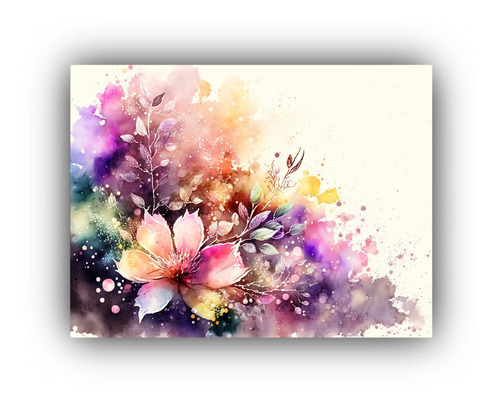 Arte De Pared Espectacular Flores Para Oficina 65x50cm