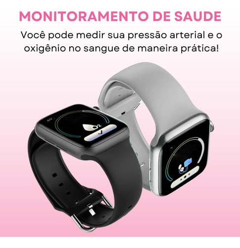 Smartwatch X8 Max Pro 2024 Chamadas Bluetooth Redes Sociais Caixa Rosa