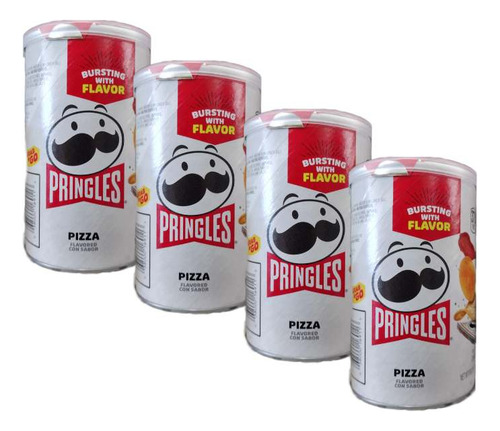 4x Pringles Bursting With Flavor Pizza / Papas Sabor Pizza