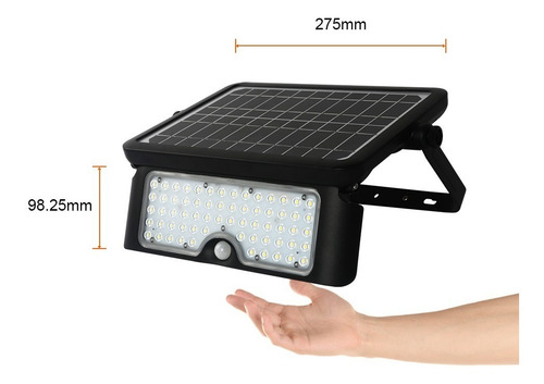 Lámpara Solar Led 10w Suburbana Batería Sensor Movimiento Color Negro Tecnolite 10solled32vcd65n