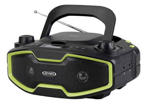 Reproductor De Cd Cd-575 Con Radio, Negro/verde Claro