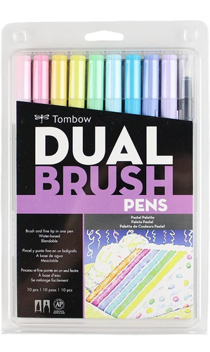  Tombow , Rotuladores Doble Pincel 10 Unidades Color Pastel