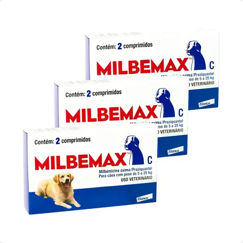 Antiparasitarios Elanco 3 Vermifugo Milbemax Para Cães De 5 A 25k...