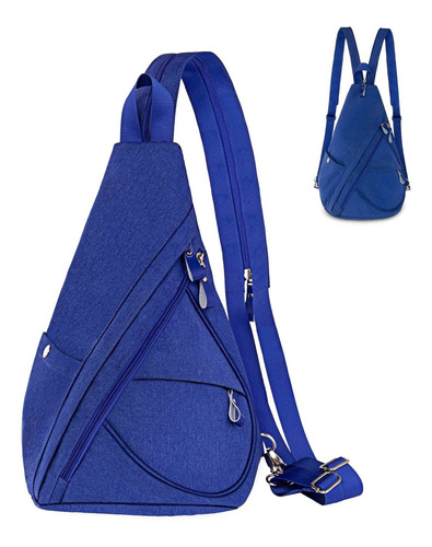  Bolso Bandolera Ligero De Lona Azul Mujer  Mochila Peq...