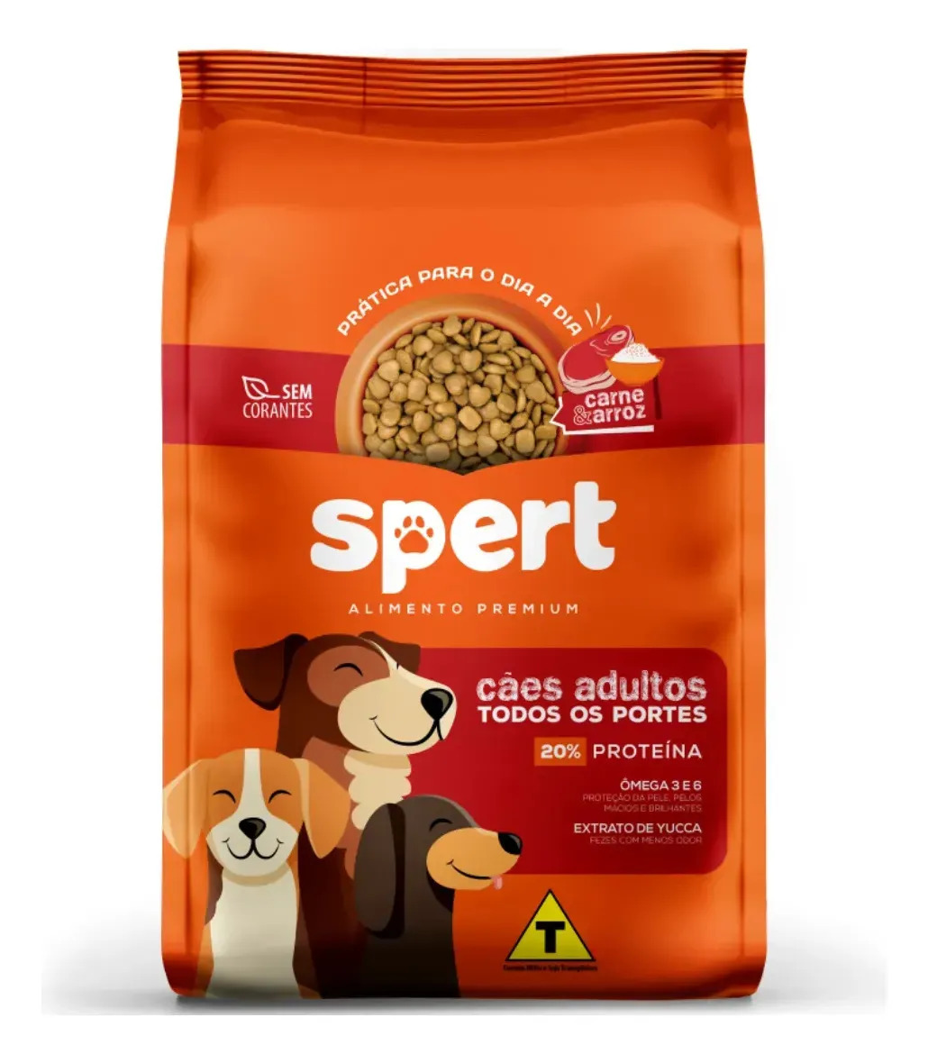 Ração Spert Cães Adultos Carne Arroz Todos os tamanhos 15kg