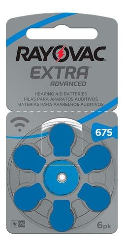 Bateria Pilha Auditiva Rayovac Tamanho 675 Com 6 Unidades