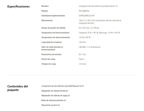 Imagen 10 de 10 de Compresor De Aire Mini Eléctrico Portátil Xiaomi Mjcq04qj 5v