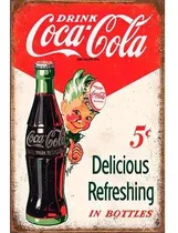 Comprar Cartel Chapa Coca Cola Vintage Varios Modelos Miden 30x20