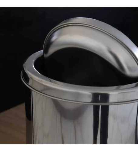 Lixeira Inox 8 Litros Basculante Multiuso Cozinha Casa