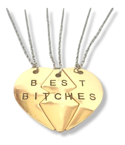 Collares De Amistad Corazón Dorado  Best Bitches 