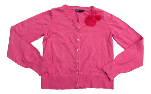 Sweater Para Niña 12t Suéter Rosa Botones Cuello Redondo Abi